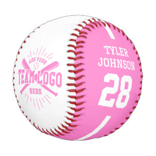 Personalized Player Team Logo Pink Baseball