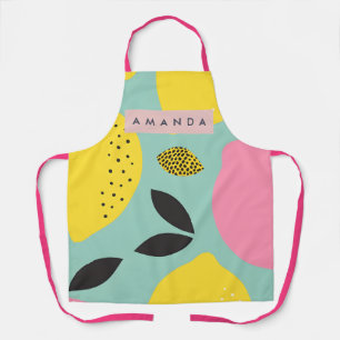 Personalized Playful Summer Modern Lemon Apron