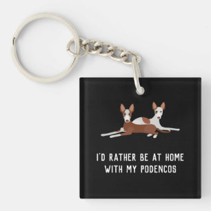 Personalized Podenco Dog Funny Double Sided Key Ring