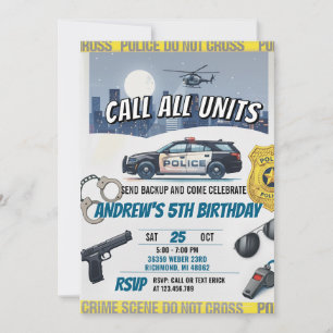 Personalized Police Birthday Party Invitation