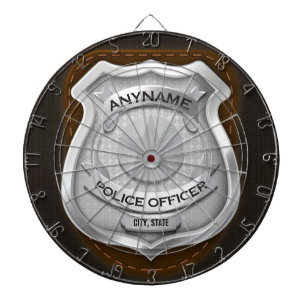 Personalized Police Officer Sheriff Cop NAME Badge Dartboard