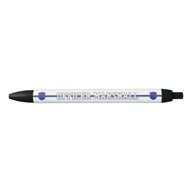 Personalized Police Officer Thin Blue Line Pen (Front)