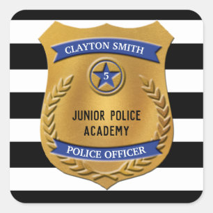 Personalized Police Party Square Sticker