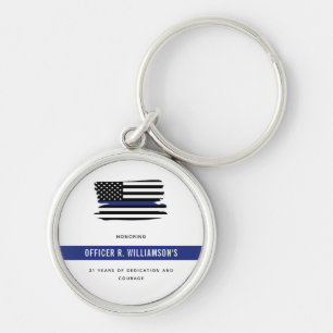 Personalized Police Retirement Celebration Key Ring