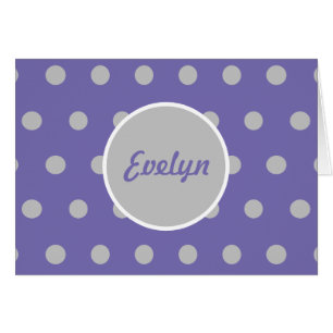 Personalized Polka Dot Blank Cards (Lavender)