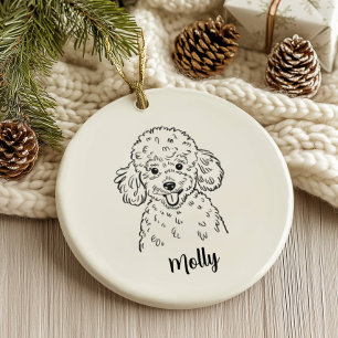 Personalized Poodle Dog Christmas Ceramic Tree Decoration