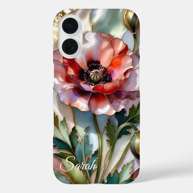Personalized Poppy Flower Phone Case Floral (Back)