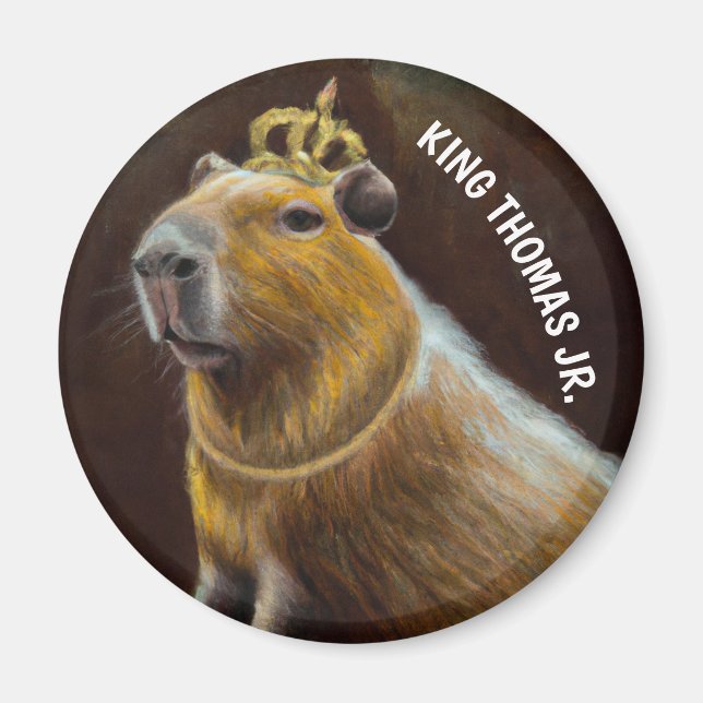PERSONALIZED PORTRAIT OF CAPYBARA WEARING A CROWN  MAGNET (Front)