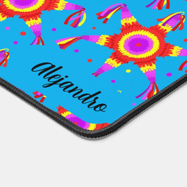 Personalized Posada Navideña Blue Piñata Custom  Desk Mat (Corner)
