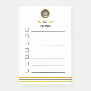 Personalized Post-it Notes To Do List 2024 JK Logo