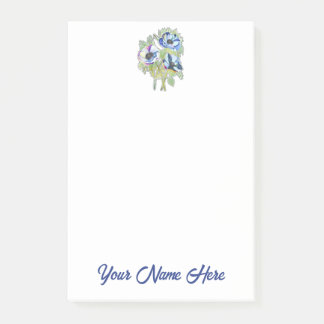 Personalized Post It Notes with Floral Graphic