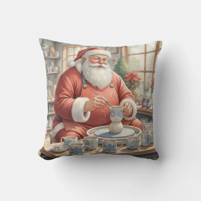  Personalized Pottery Painting Santa Claus  Cushion (Front)