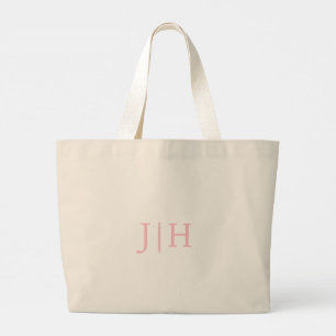 Personalized Preppy Pink Monogram Canvas Tote Bag