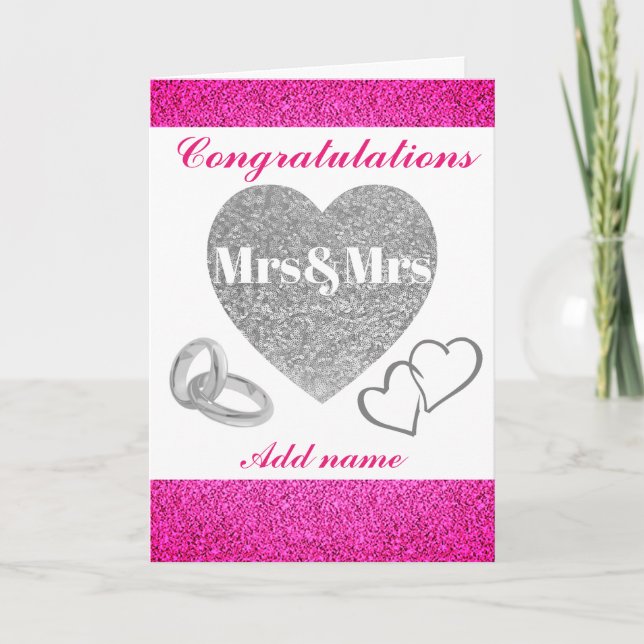 Personalized pretty congratulations mrs&mrs card (Front)