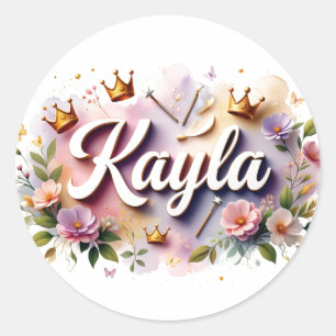 Personalized  Princess Floral Name Stickers
