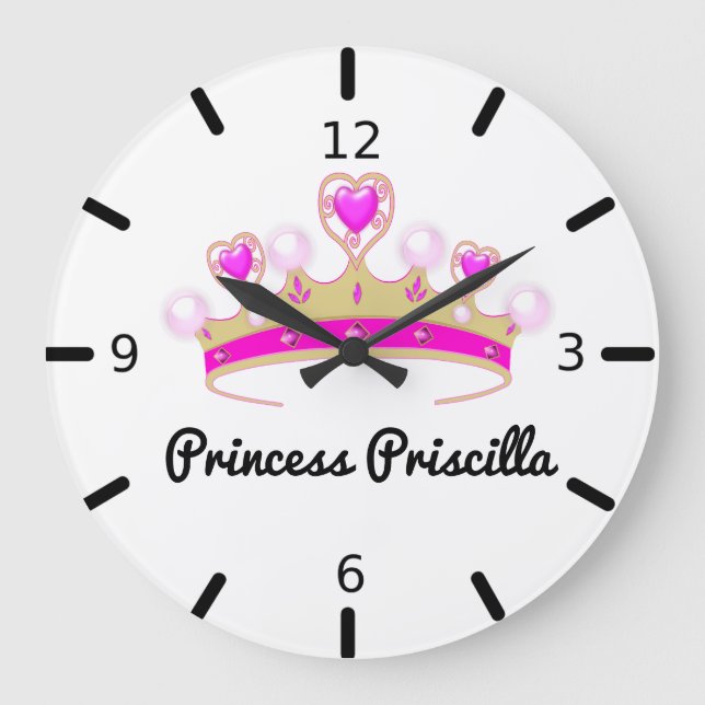 Personalized Princess Tiara Large Clock (Front)