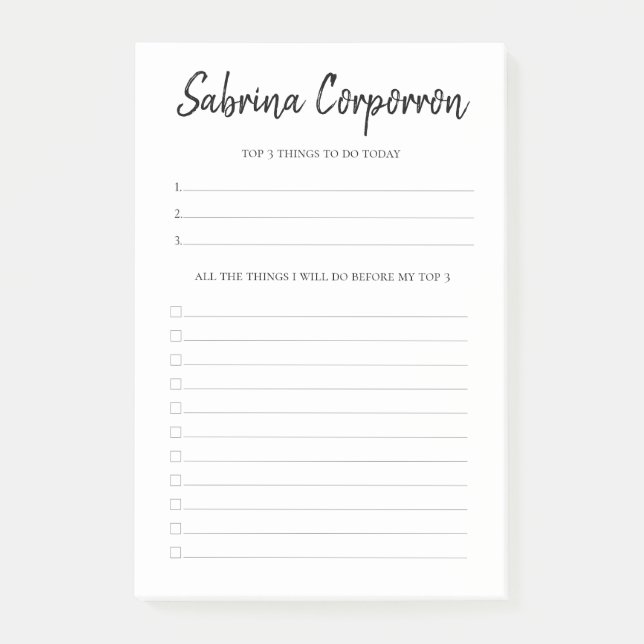 Personalized Prioritized To Do List Post-it Notes (Front)