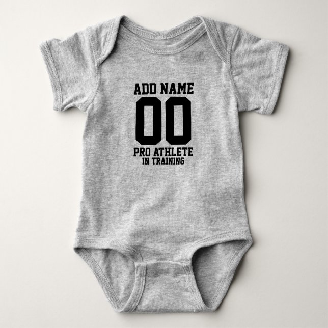 Personalized PRO ATHLETE in Training Baby Bodysuit (Front)