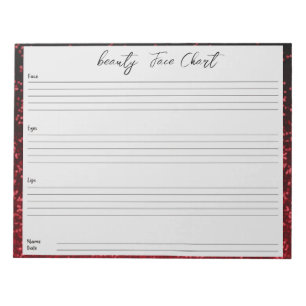 Personalized professional Makeup Face Chart Notepad