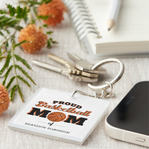 Personalized Proud Basketball Mom Key Ring