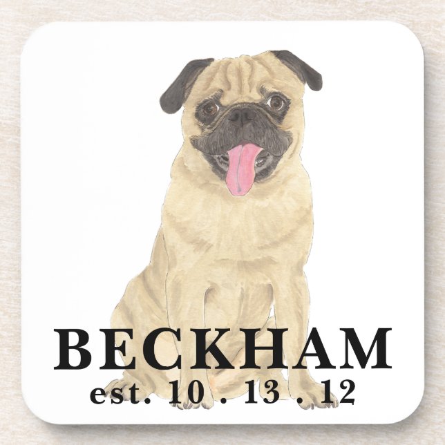 Personalized Pug Coaster (Front)