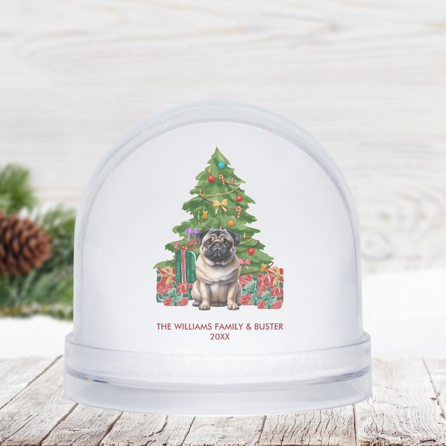 Personalized Pug Dog Christmas Snowglobe (Creator Uploaded)