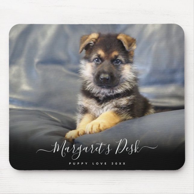 Personalized Puppy Photo Mouse Mat (Front)
