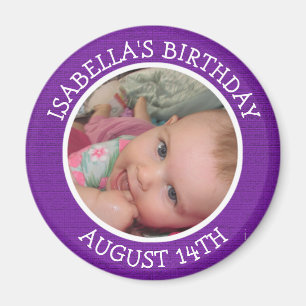 Personalized Purple Birthday Reminder Magnet