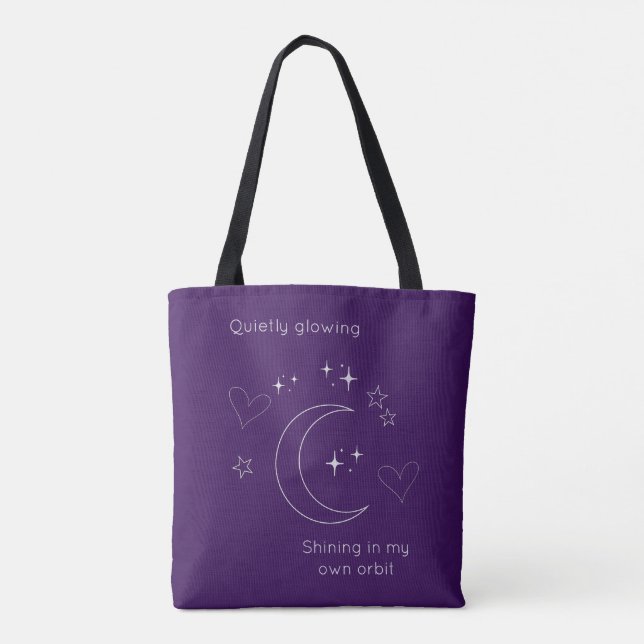 Personalized Purple Celestial Line Art Tote Bag (Back)