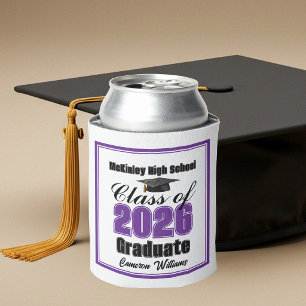 Personalized Purple Class of 2026 Graduation Party Can Cooler