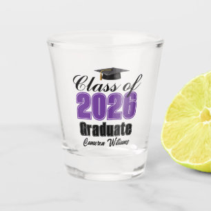 Personalized Purple Class of 2026 Graduation Party Shot Glass