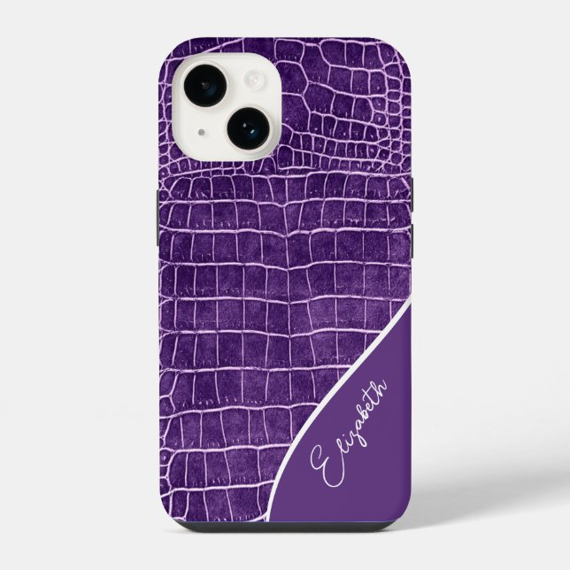 Personalized Purple Crocodile iPhone Case (Back)