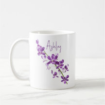 Personalized purple dendrobium orchid art