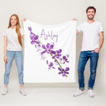 Personalized purple dendrobium orchid art