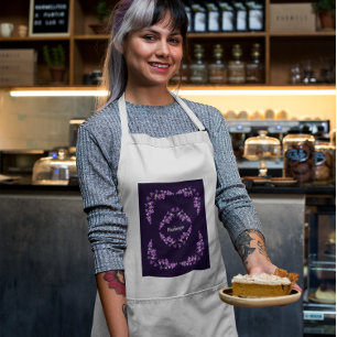 Personalized Purple Dendrobium Orchids Motif Standard Apron