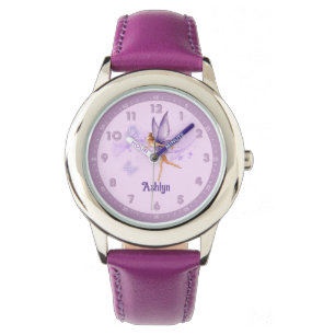 Personalized Purple Fairy First Learning Kids Girl Watch