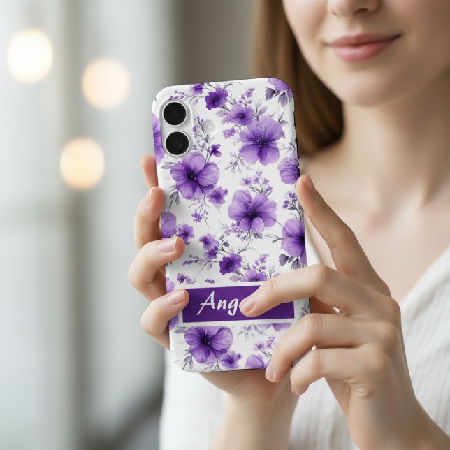 Personalized Purple Floral Phone for iPhone  Case-Mate iPhone Case (Creator Uploaded)