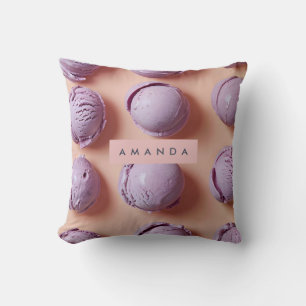 Personalized Purple Ice Cream Scoop  Cushion