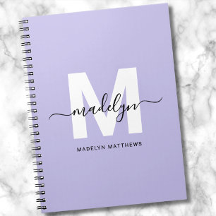 Personalized Purple Initial Monogram Notebook