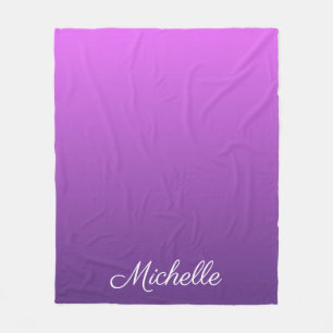 Personalized purple ombre fleece blanket