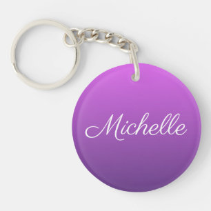 Personalized purple ombre key ring