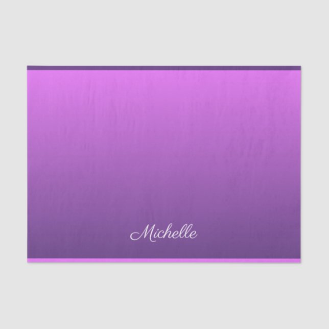 Personalized purple ombre tissue paper (Front)