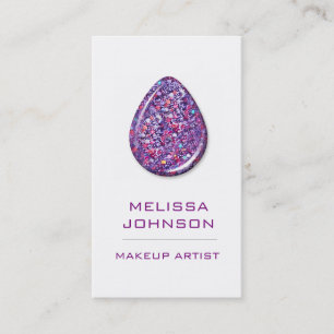 Personalized Purple Violet Glitter Business Cart Card
