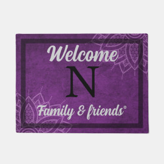 Personalized Purple Welcome Doormat