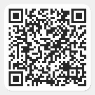 Personalized QR Code Custom URL  Square Sticker