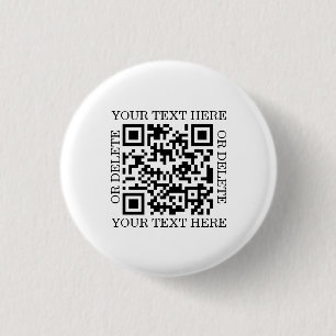 Personalized QR Code To Scan 3 Cm Round Badge