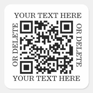 Personalized QR Code To Scan Square Sticker