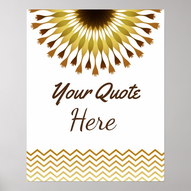 Personalized Quote Wedding Gold  Lotus Flower Poster (Front)