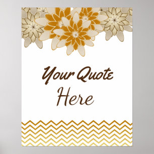Personalized Quote Wedding Gold Vintage Flowers Poster