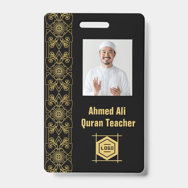 Personalized Quran Teacher ID - Custom Staff Badge (Front)